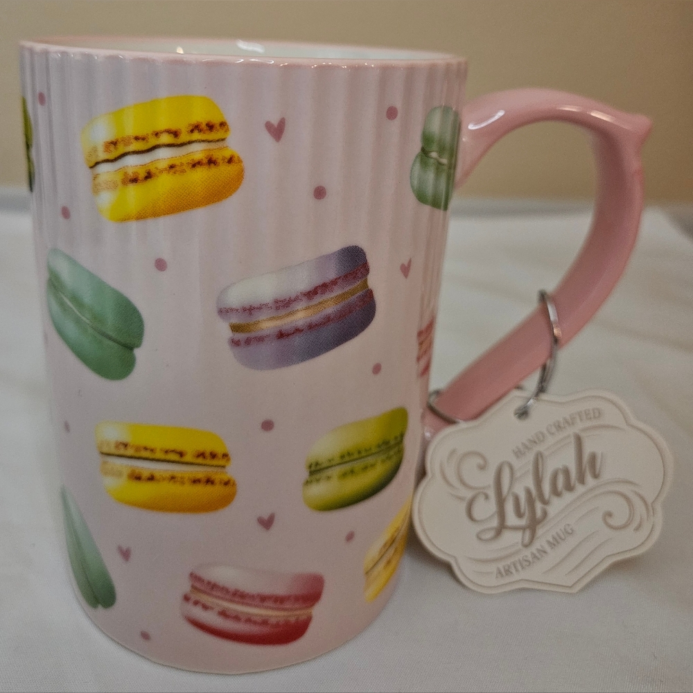 Pink Macaron Ceramic Mug NWT
